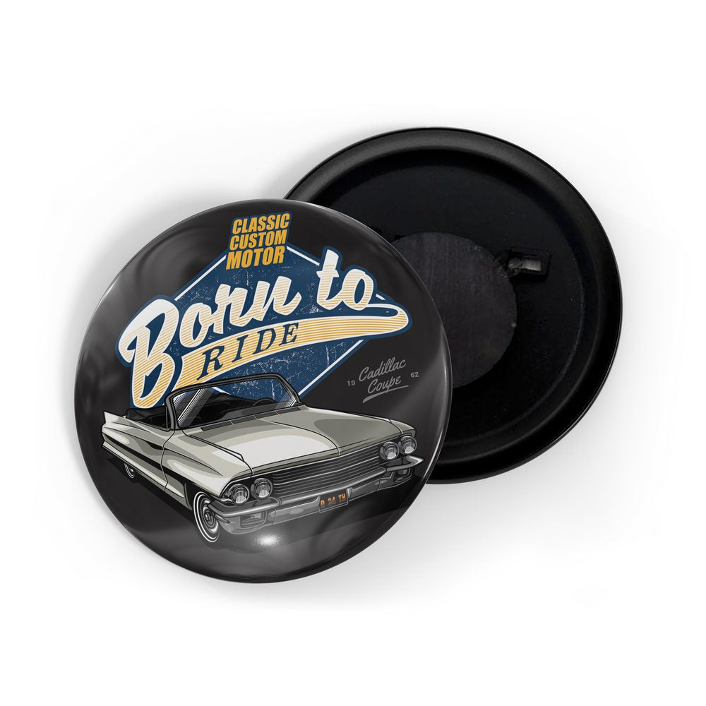 dhcrafts Fridge Magnet Black Classic legend Vitnage Car Automobile D7 Glossy Finish Design Pack of 1 (58mm)